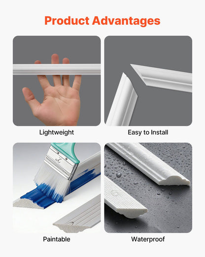 Wall Molding 3 Pack, Wainscoting Panels Kit, Lightweight Paintable Polystyrene, Easy to Install Accent Wall V952-QMSTJBYX2X1D4KCQL001V0
