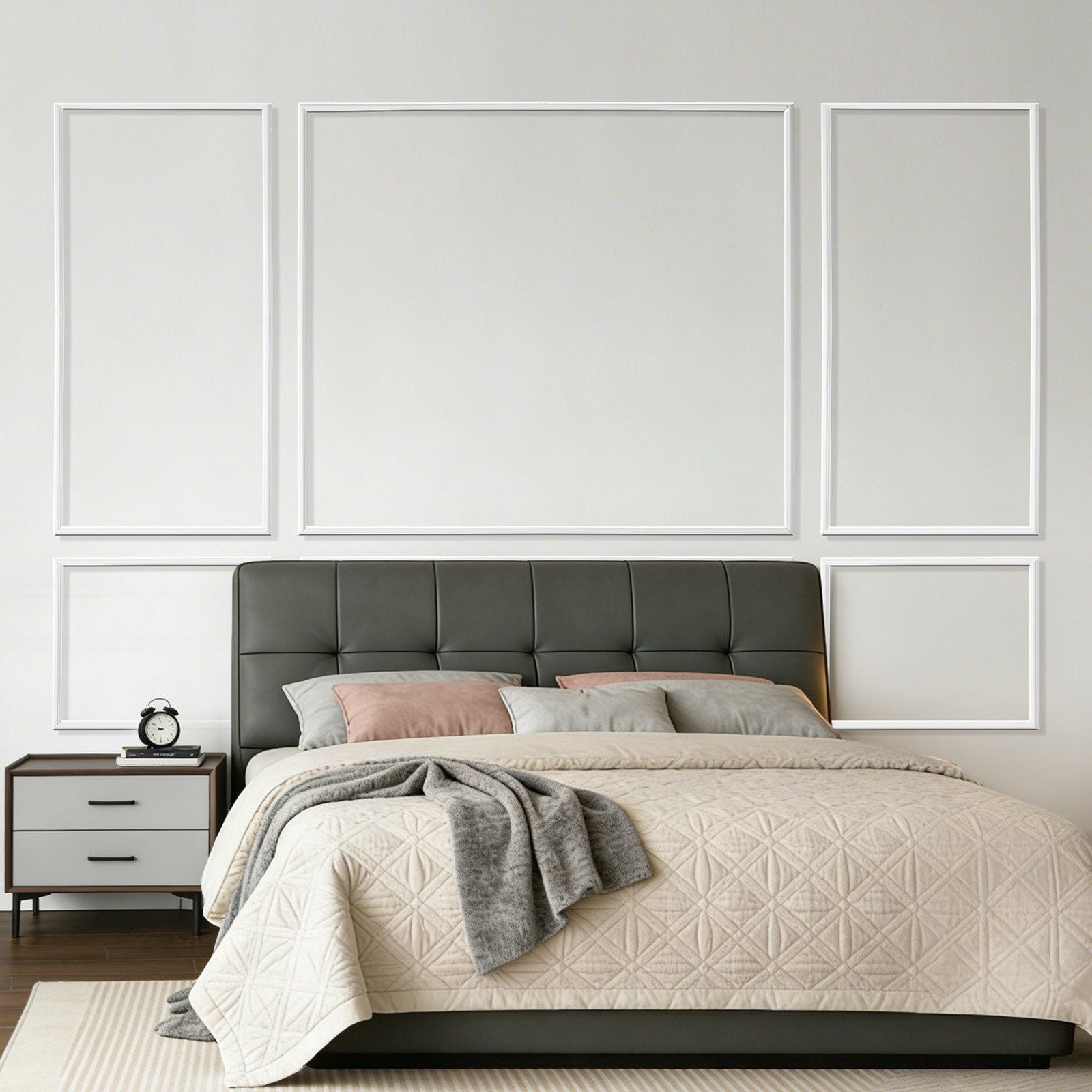 Wall Molding 3 Pack, Wainscoting Panels Kit, Lightweight Paintable Polystyrene, Easy to Install Accent Wall V952-QMSTJBYX2X1D4KCQL001V0