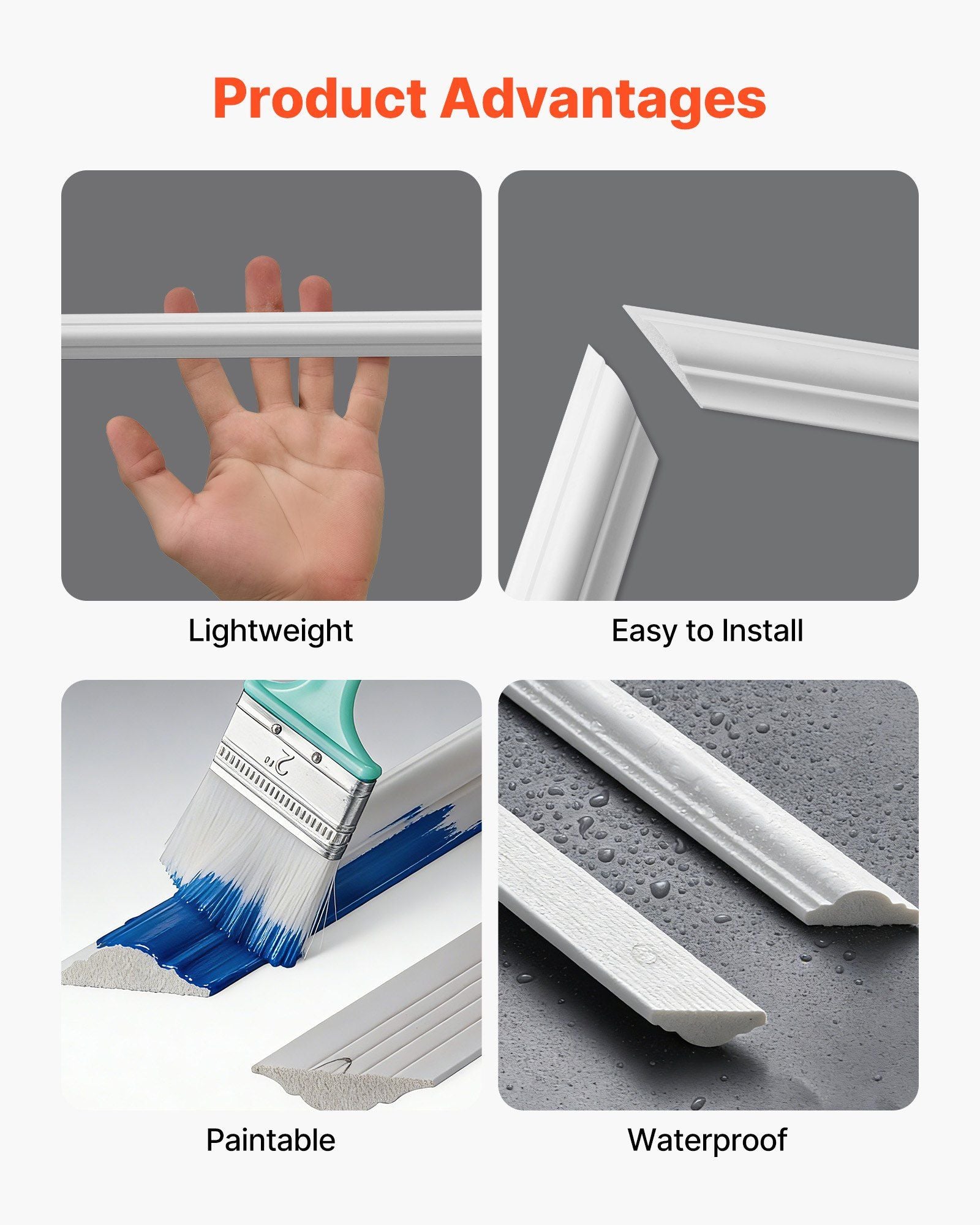 Wall Molding 3 Pack, Wainscoting Panels Kit, Lightweight Paintable Polystyrene, Easy to Install Accent Wall V952-QMSTJBYX2X1D7ZEYY001V0