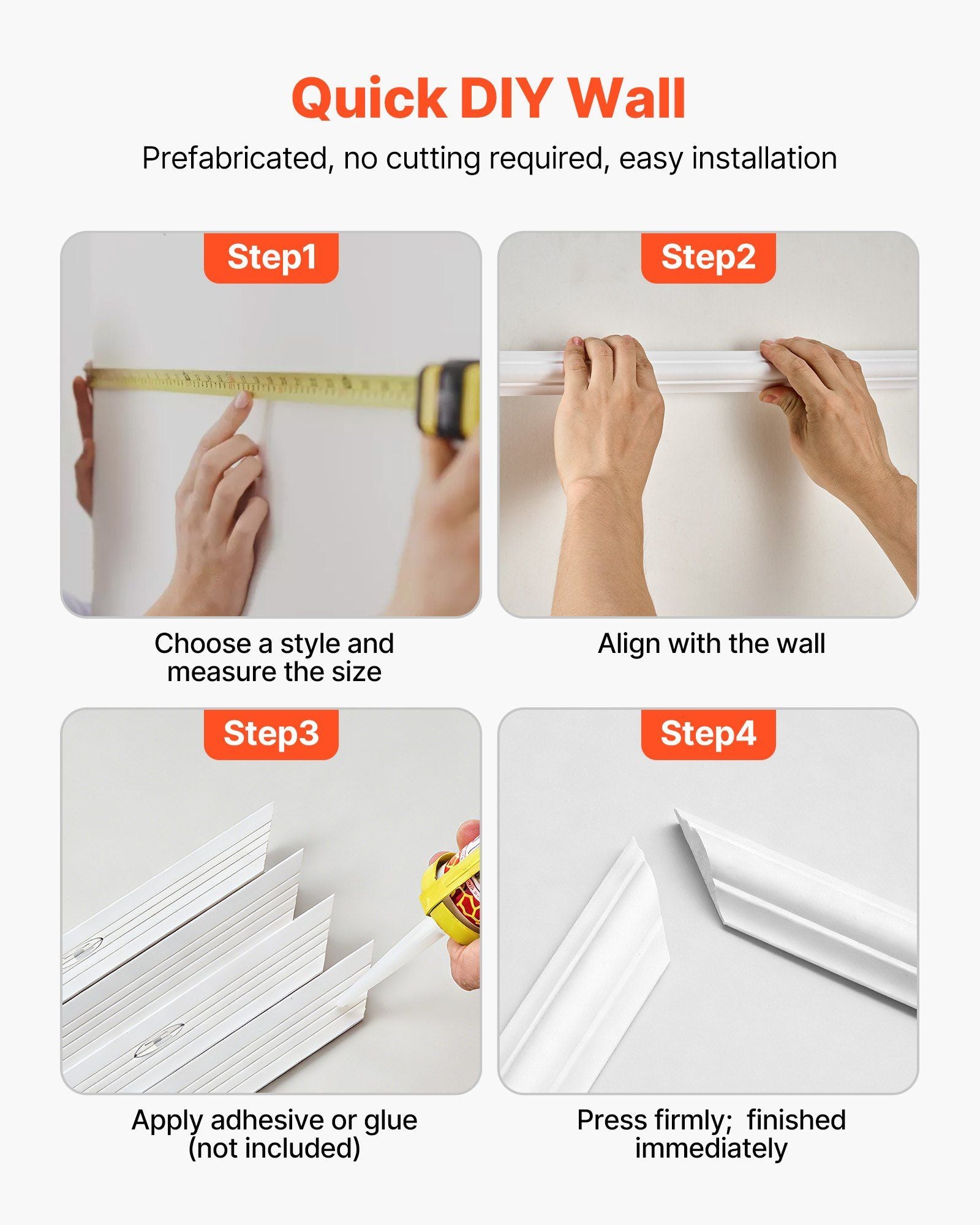 Wall Molding 3 Pack, Wainscoting Panels Kit, Lightweight Paintable Polystyrene, Easy to Install Accent Wall V952-QMSTJBYX2X1D7ZEYY001V0