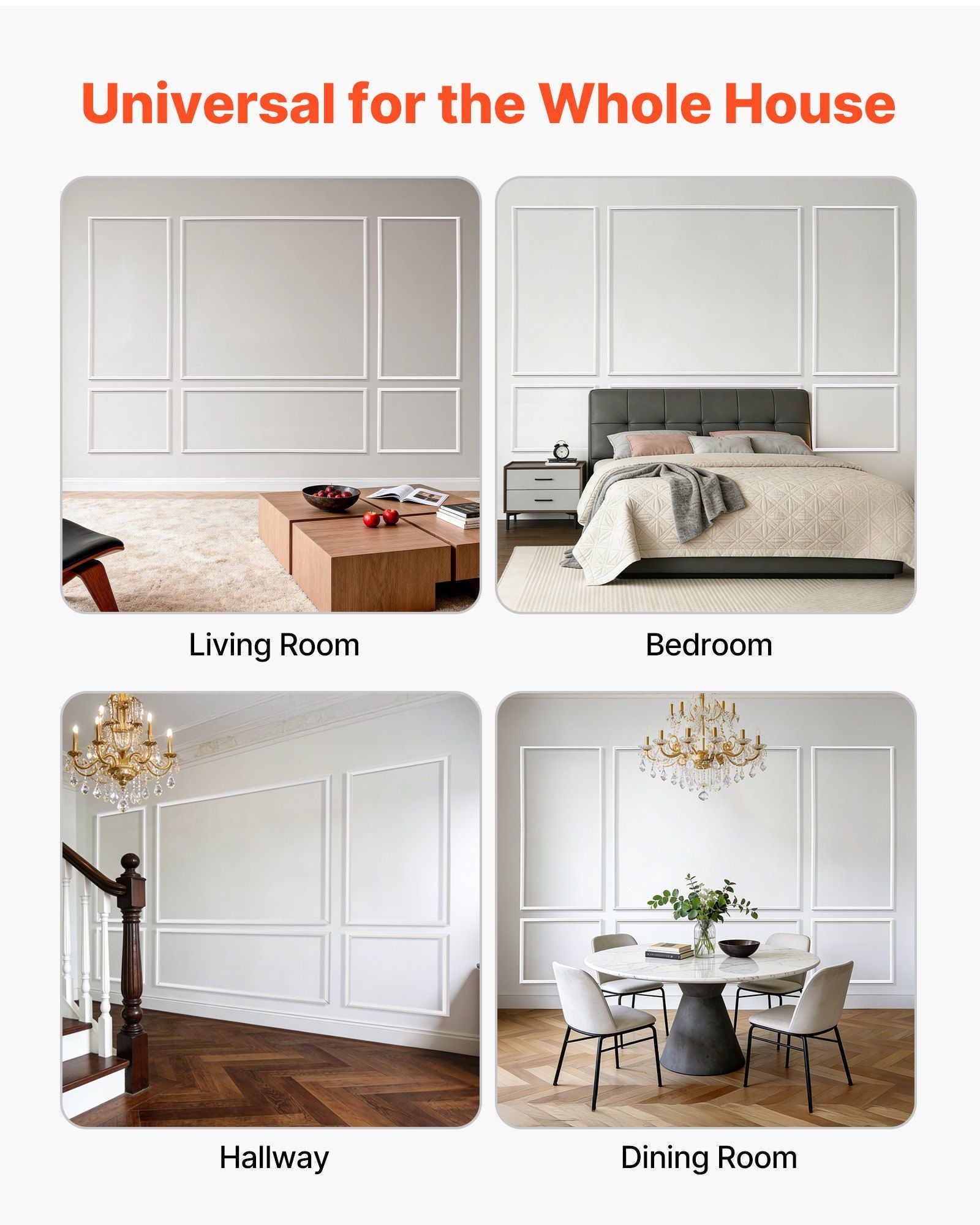 Wall Molding 3 Pack, Wainscoting Panels Kit, Lightweight Paintable Polystyrene, Easy to Install Accent Wall V952-QMSTJBYX2X1D7ZEYY001V0