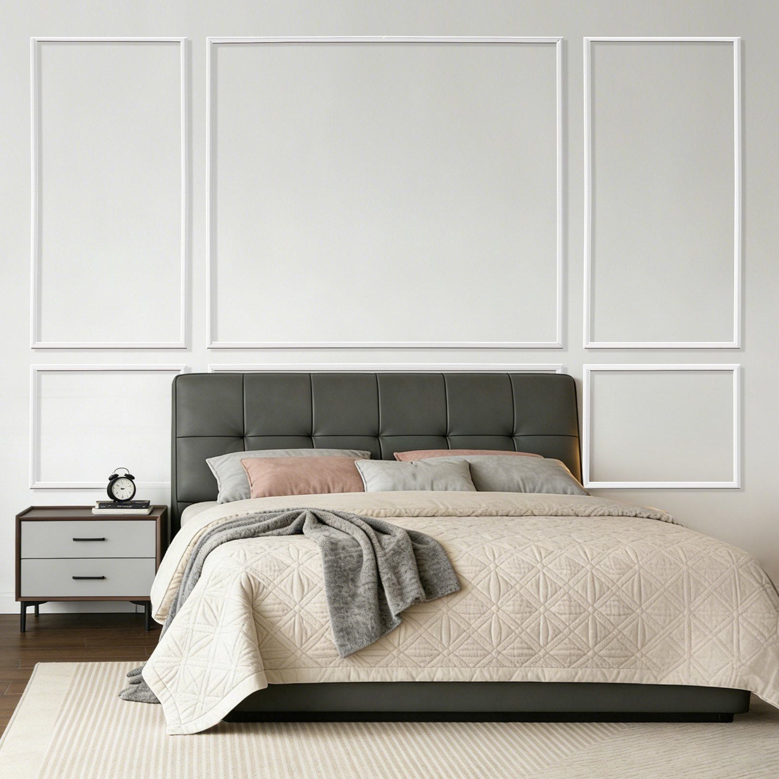 Wall Molding 3 Pack, Wainscoting Panels Kit, Lightweight Paintable Polystyrene, Easy to Install Accent Wall V952-QMSTJBYX2X1D7ZEYY001V0