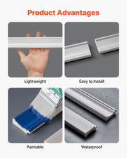 Wall Molding Kit, Wainscoting Panels, Lightweight Paintable Polystyrene, Easy to Install, Wide & Narrow V952-QMSTJBYXSB77R53XW001V0