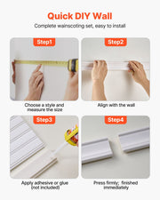 Wall Molding Kit, Wainscoting Panels, Lightweight Paintable Polystyrene, Easy to Install, Wide & Narrow V952-QMSTJBYXSB77R53XW001V0