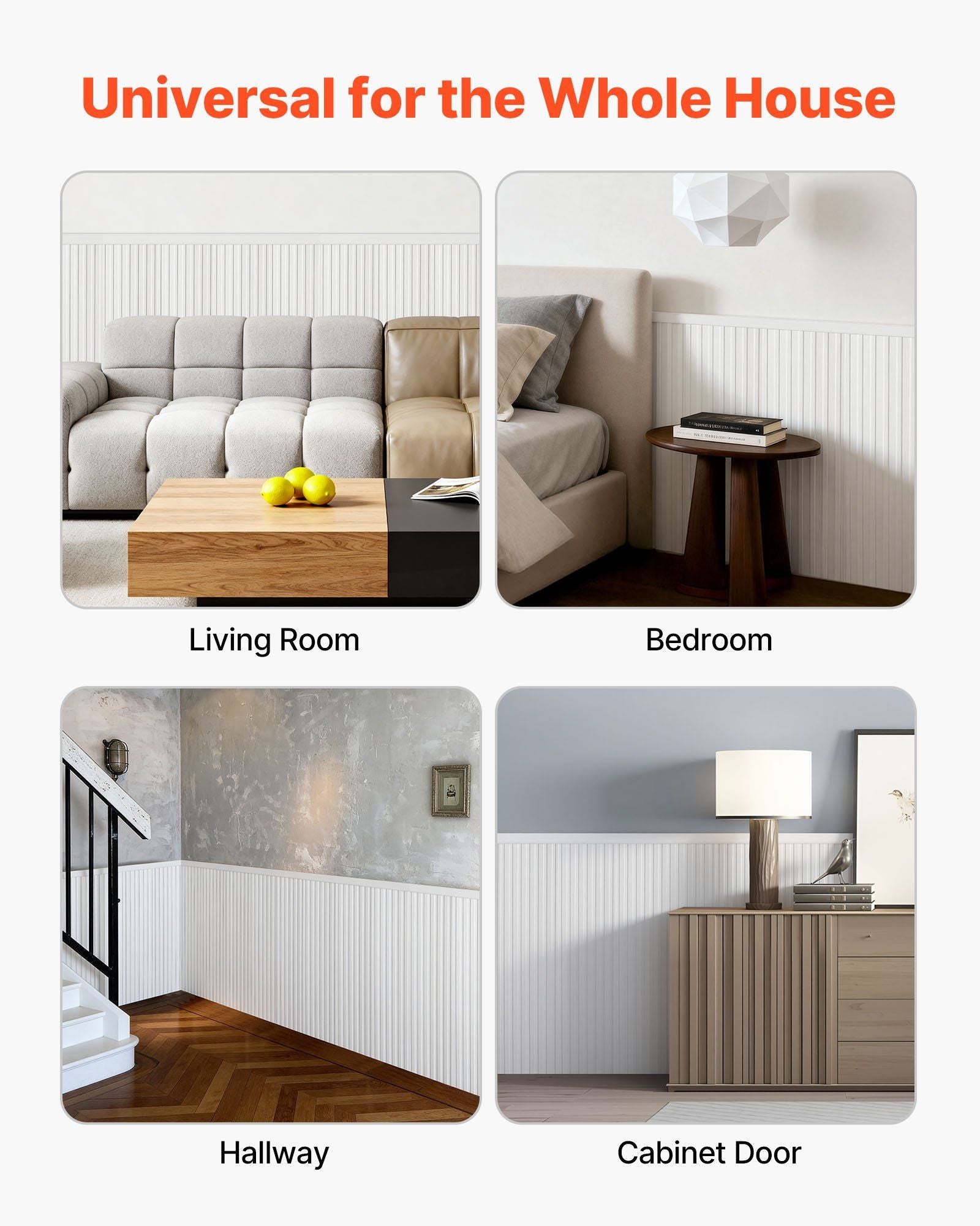 Wall Molding Kit, Wainscoting Panels, Lightweight Paintable Polystyrene, Easy to Install, Wide & Narrow V952-QMSTJBYXSB77R53XW001V0