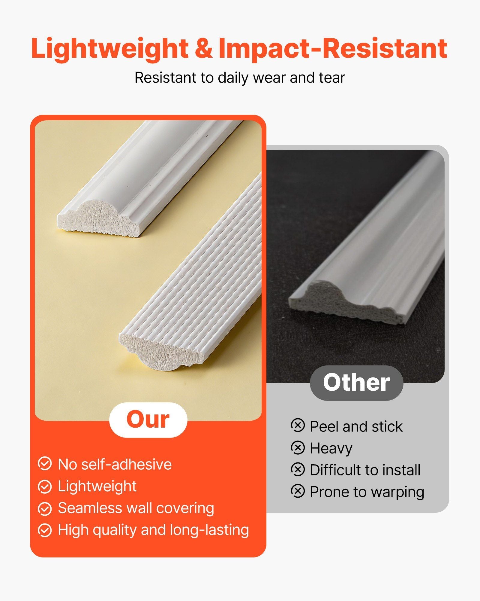 Wall Molding 3 Pack, Wainscoting Panels Kit, Lightweight Paintable Polystyrene, Easy to Install, Waterproof V952-QMSTJBYXTGGZEWL4Q001V0