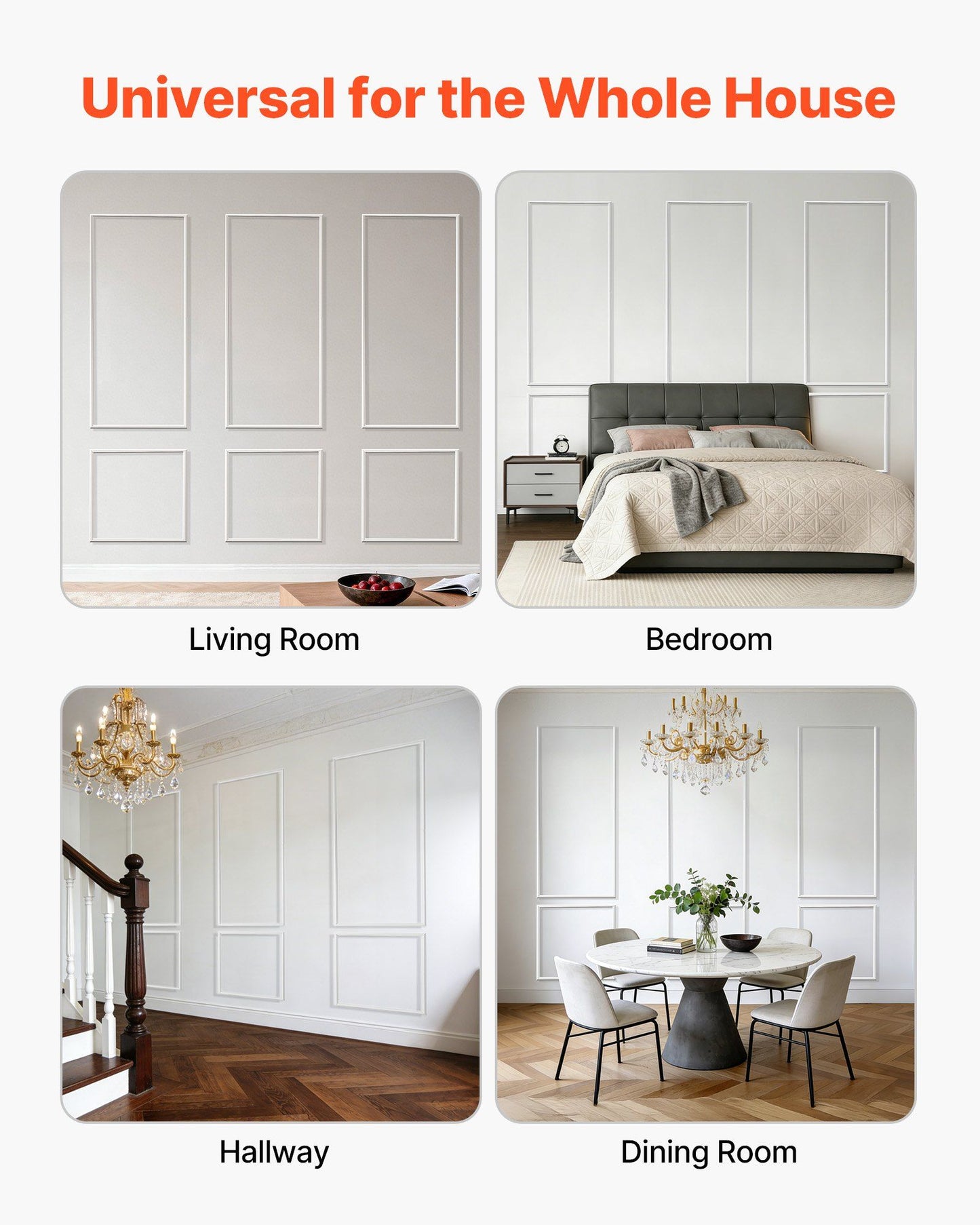 Wall Molding 3 Pack, Wainscoting Panels Kit, Lightweight Paintable Polystyrene, Easy to Install, Waterproof V952-QMSTJBYXTGGZEWL4Q001V0