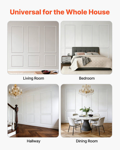 Wall Molding 3 Pack, Wainscoting Panels Kit, Lightweight Paintable Polystyrene, Easy to Install, Waterproof V952-QMSTJBYXTGGZEWL4Q001V0