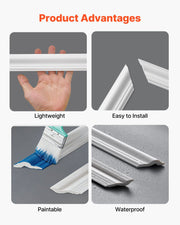 Wall Molding 6 Pack, Wainscoting Panels Kit, Lightweight Paintable Polystyrene, Easy to Install, Waterproof V952-QMSTJBYXTGGZR3GIF001V0