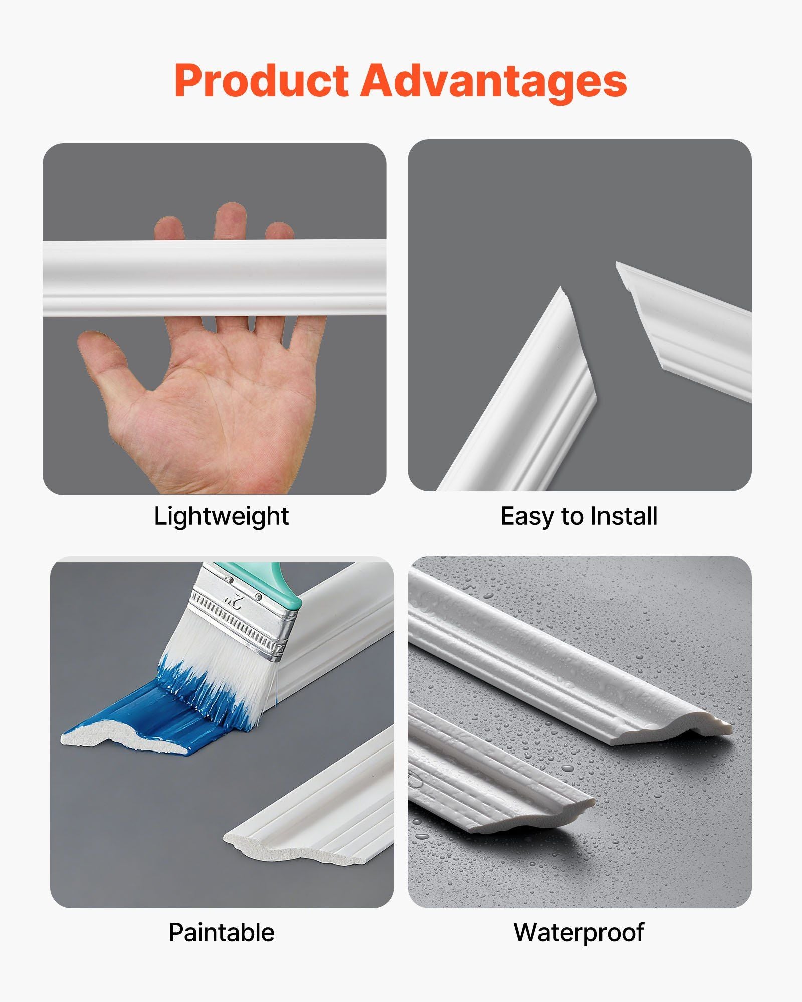 Wall Molding 6 Pack, Wainscoting Panels Kit, Lightweight Paintable Polystyrene, Easy to Install, Waterproof V952-QMSTJBYXTGGZR3GIF001V0