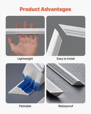Wall Molding 3 Pack, Wainscoting Panels Kit, Lightweight Paintable Polystyrene, Easy to Install, Waterproof V952-QMSTJBYXTGGZTSDCK001V0