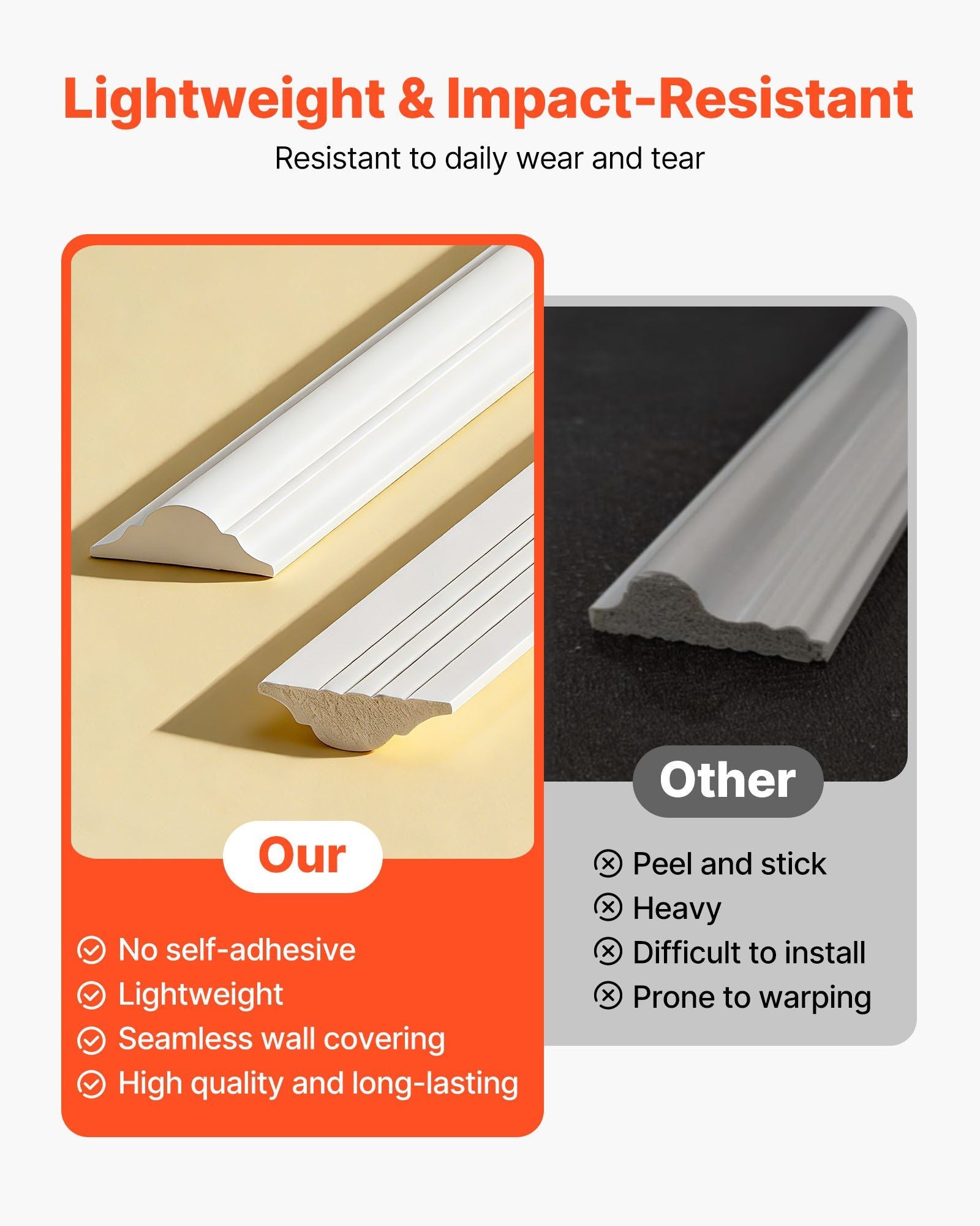 Wall Molding 3 Pack, Wainscoting Panels Kit, Lightweight Paintable Polystyrene, Easy to Install, Waterproof V952-QMSTJBYXTGGZTSDCK001V0