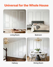 Wall Molding 3 Pack, Wainscoting Panels Kit, Lightweight Paintable Polystyrene, Easy to Install, Waterproof V952-QMSTJBYXTGGZTSDCK001V0