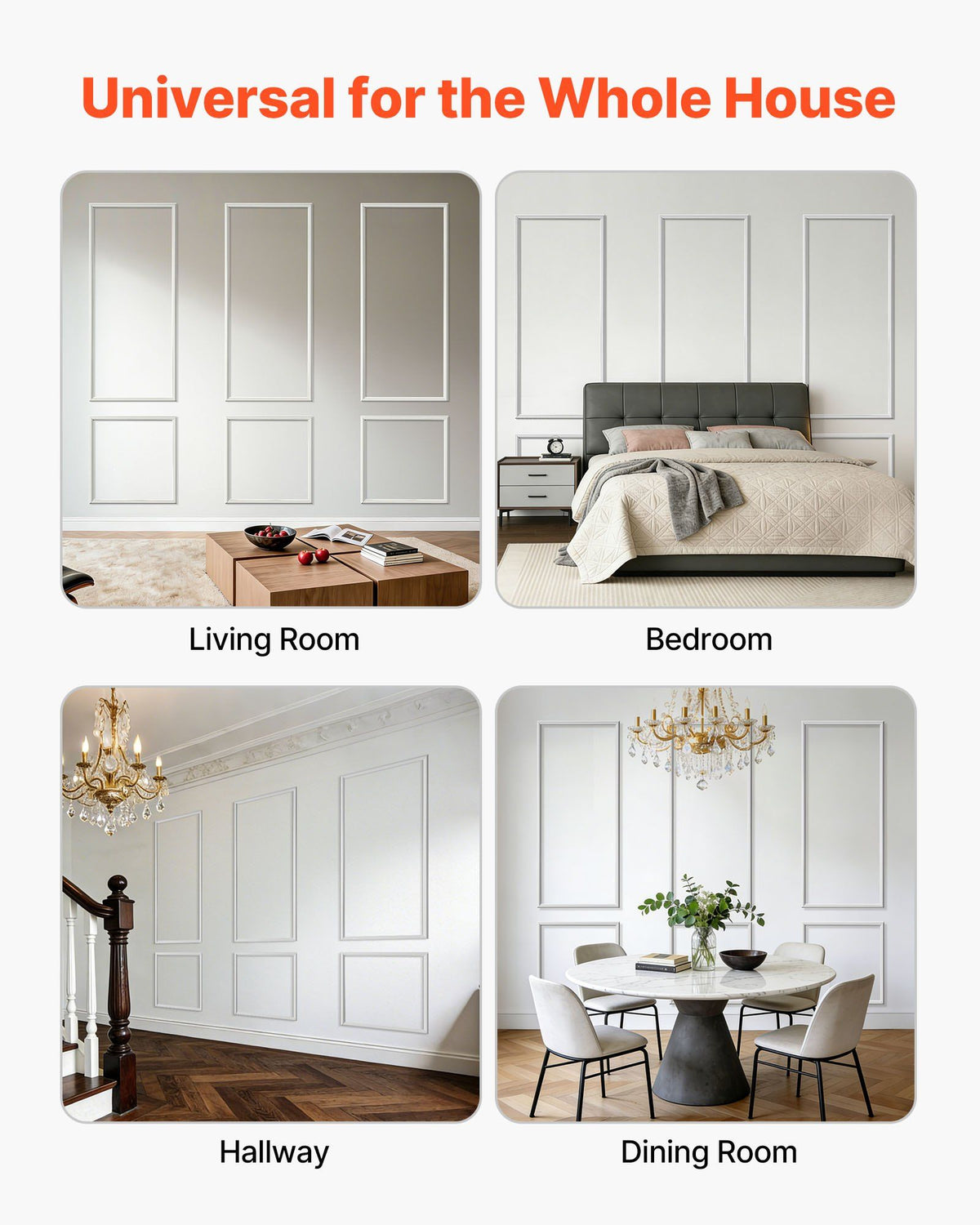 Wall Molding 3 Pack, Wainscoting Panels Kit, Lightweight Paintable Polystyrene, Easy to Install, Waterproof V952-QMSTJBYXTGGZTSDCK001V0