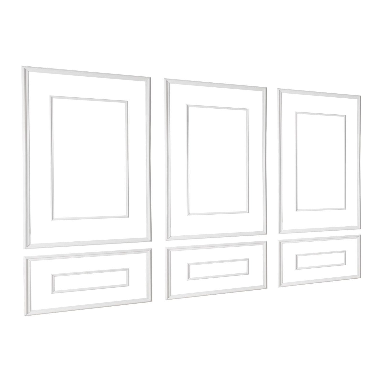Wall Molding 3 Pack, Wainscoting Panels Kit with Dual-Line Wide & Narrow Profile, Lightweight Paintable V952-QMSTJBYXWS319E0MN001V0