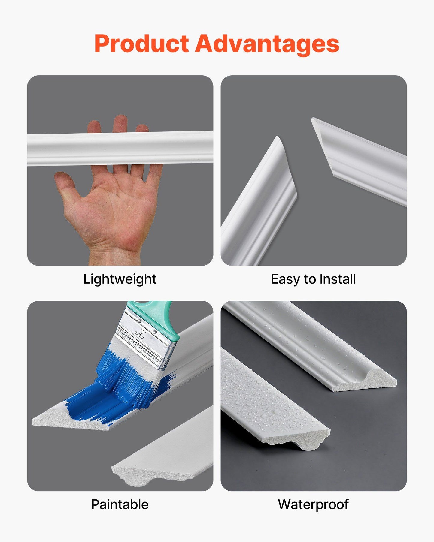 Wall Molding 3 Pack, Wainscoting Panels Kit with Dual-Line Wide & Narrow Profile, Lightweight Paintable V952-QMSTJBYXWS319E0MN001V0