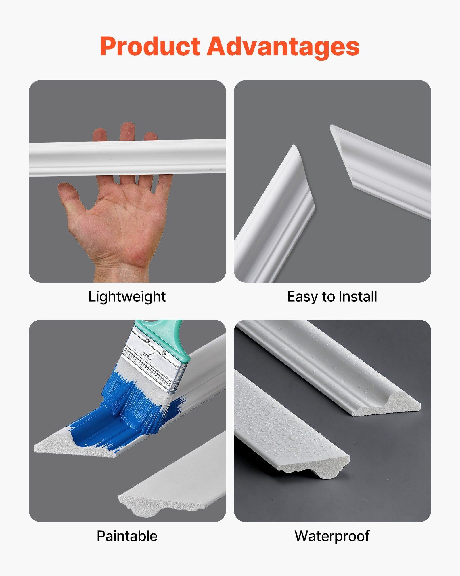 Wall Molding 3 Pack, Wainscoting Panels Kit with Dual-Line Wide & Narrow Profile, Lightweight Paintable V952-QMSTJBYXWS319E0MN001V0