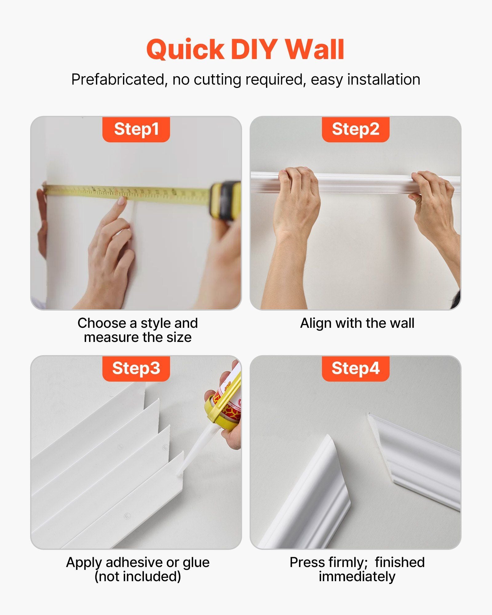 Wall Molding 3 Pack, Wainscoting Panels Kit with Dual-Line Wide & Narrow Profile, Lightweight Paintable V952-QMSTJBYXWS319E0MN001V0