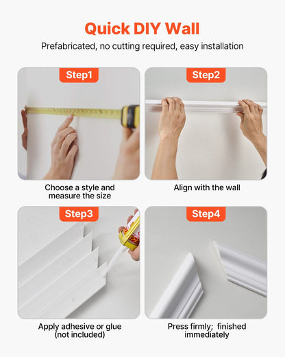 Wall Molding 3 Pack, Wainscoting Panels Kit with Dual-Line Wide & Narrow Profile, Lightweight Paintable V952-QMSTJBYXWS319E0MN001V0