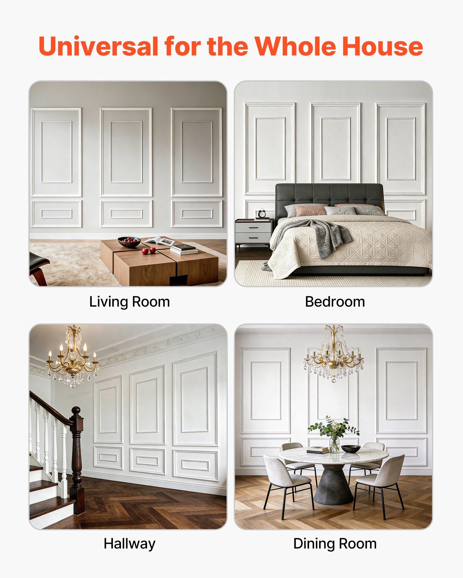 Wall Molding 3 Pack, Wainscoting Panels Kit with Dual-Line Wide & Narrow Profile, Lightweight Paintable V952-QMSTJBYXWS319E0MN001V0
