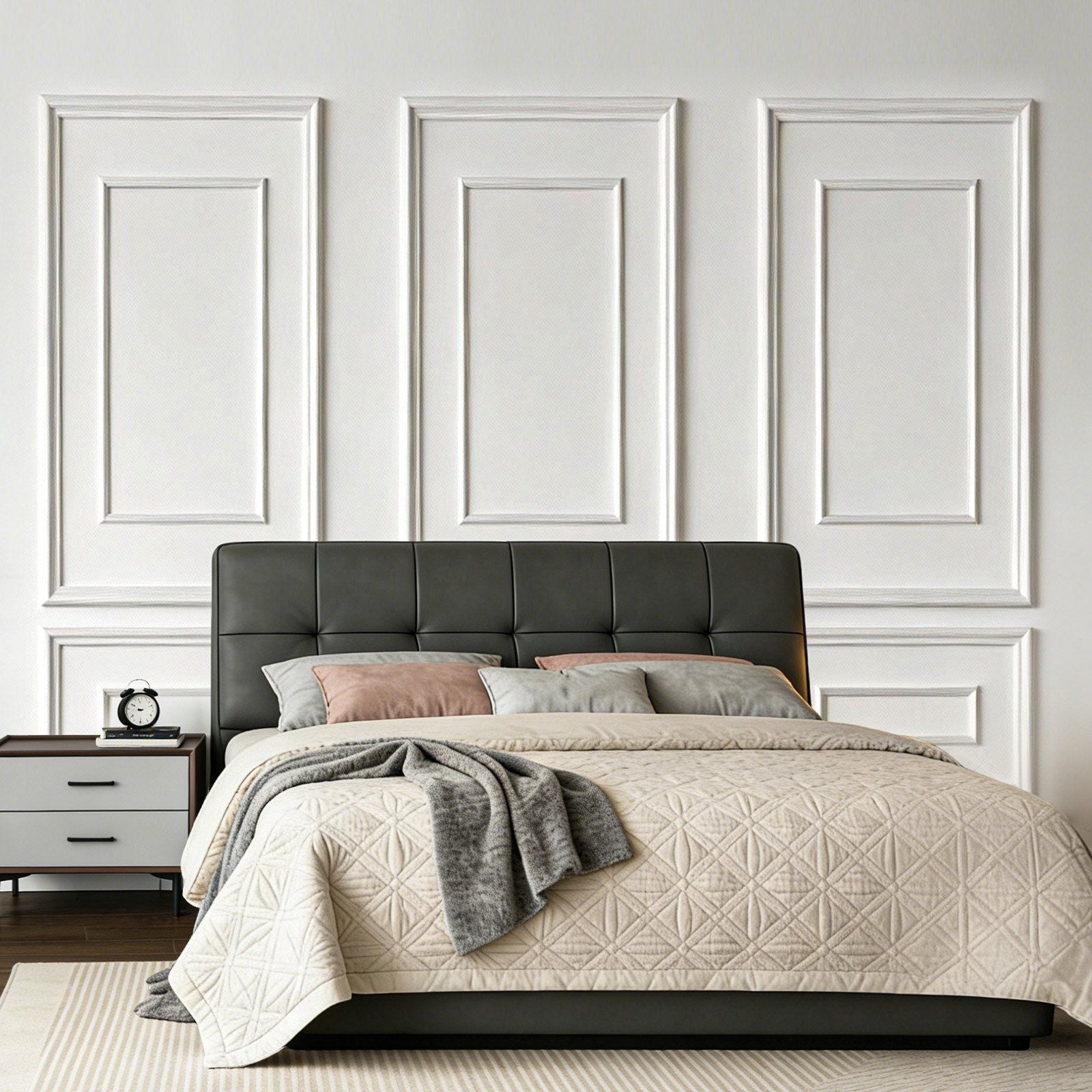 Wall Molding 3 Pack, Wainscoting Panels Kit with Dual-Line Wide & Narrow Profile, Lightweight Paintable V952-QMSTJBYXWS319E0MN001V0
