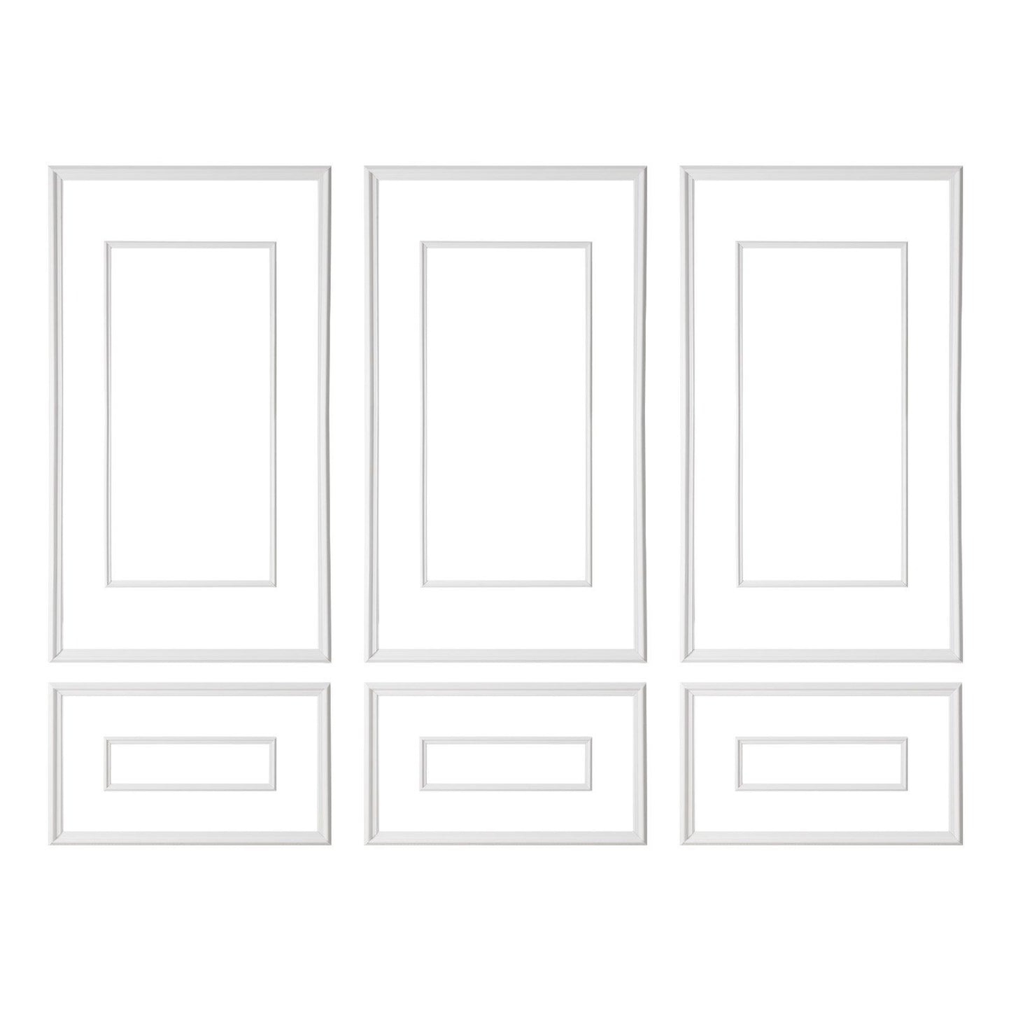 Wall Molding 3 Pack, Wainscoting Panels Kit with Dual-Line Wide & Narrow Profile, Lightweight Paintable V952-QMSTJBYXWS319E0MN001V0