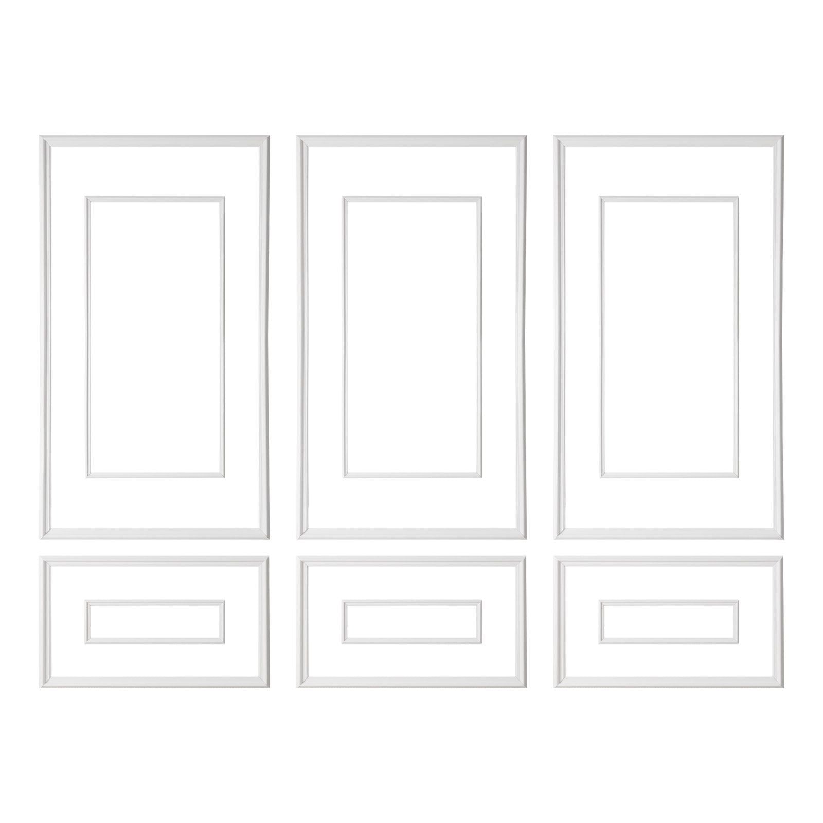 Wall Molding 3 Pack, Wainscoting Panels Kit with Dual-Line Wide & Narrow Profile, Lightweight Paintable V952-QMSTJBYXWS319E0MN001V0
