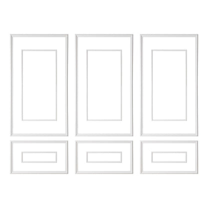 Wall Molding 3 Pack, Wainscoting Panels Kit with Dual-Line Wide & Narrow Profile, Lightweight Paintable V952-QMSTJBYXWS319E0MN001V0