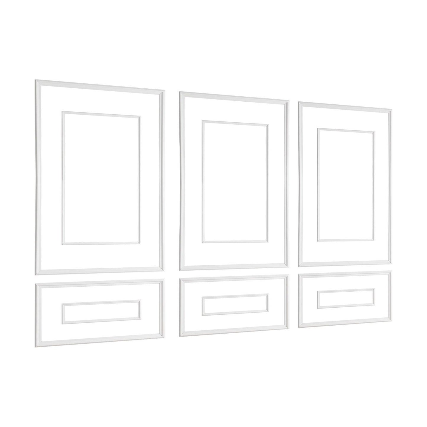 Wall Molding 3 Pack, Wainscoting Panels Kit with Dual-Line Wide & Narrow Profile, Lightweight Paintable V952-QMSTJBYXWS319E0MN001V0