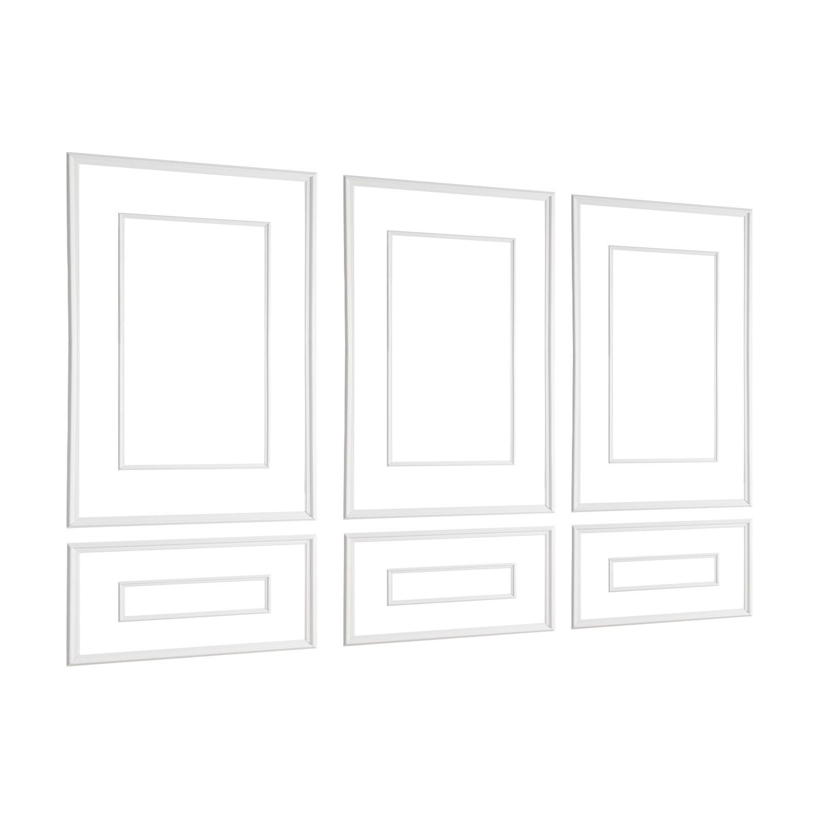 Wall Molding 3 Pack, Wainscoting Panels Kit with Dual-Line Wide & Narrow Profile, Lightweight Paintable V952-QMSTJBYXWS319E0MN001V0