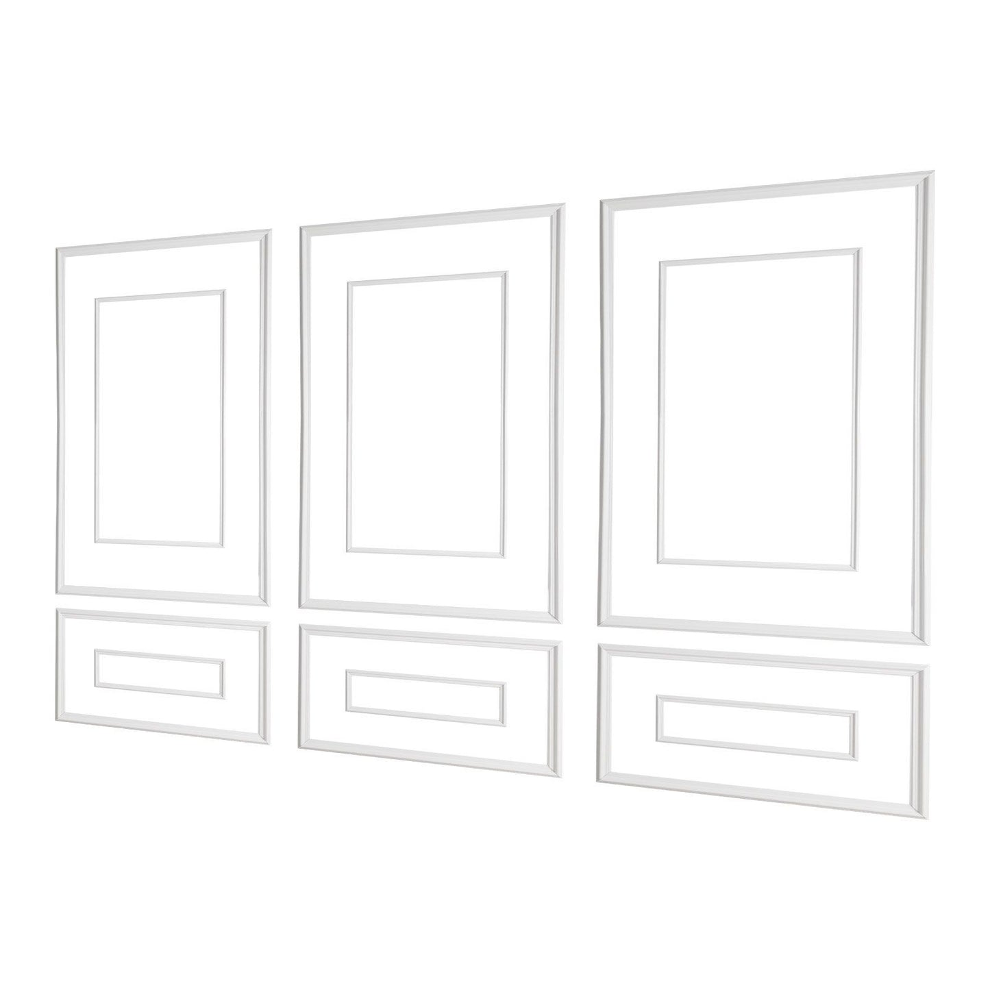 Wall Molding 3 Pack, Wainscoting Panels Kit with Dual-Line Wide & Narrow Profile, Lightweight Paintable V952-QMSTJBYXWS319E0MN001V0