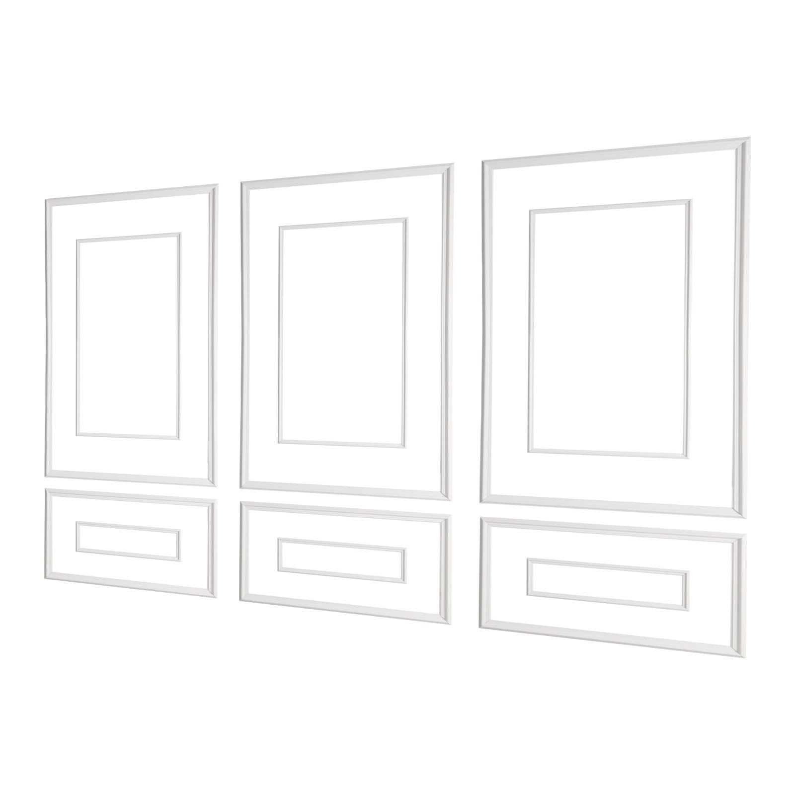 Wall Molding 3 Pack, Wainscoting Panels Kit with Dual-Line Wide & Narrow Profile, Lightweight Paintable V952-QMSTJBYXWS319E0MN001V0