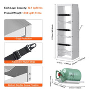 Refrigerant Tank Rack, with 3 x 30-50lb Bottle Tanks, Cylinder Tank Rack 372 x 355 x 1170mm, Refrigerant V952-QPCFJ13INCH1FNYLJV0