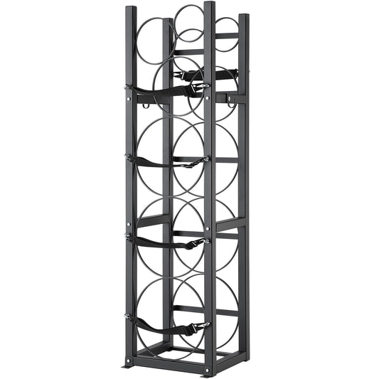 Refrigerant Tank Rack, with 3 x 30lbs and Other 3 Small Bottle Tanks, Cylinder Tank Rack 12.79x12.99x47.12 V952-QPCFJ305MM283UO4CV0