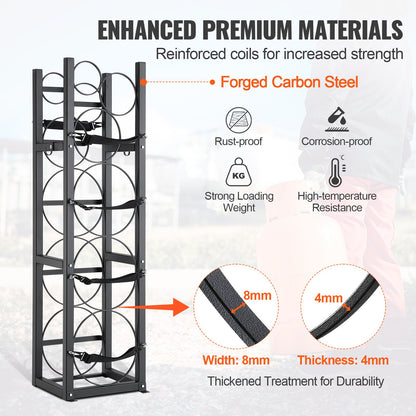 Refrigerant Tank Rack, with 3 x 30lbs and Other 3 Small Bottle Tanks, Cylinder Tank Rack 12.79x12.99x47.12 V952-QPCFJ305MM283UO4CV0