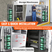 Refrigerant Tank Rack, with 3 x 30lbs and Other 3 Small Bottle Tanks, Cylinder Tank Rack 12.79x12.99x47.12 V952-QPCFJ305MM283UO4CV0