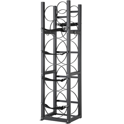 Refrigerant Tank Rack, with 3 x 30lbs and Other 3 Small Bottle Tanks, Cylinder Tank Rack 12.79x12.99x47.12 V952-QPCFJ305MM283UO4CV0