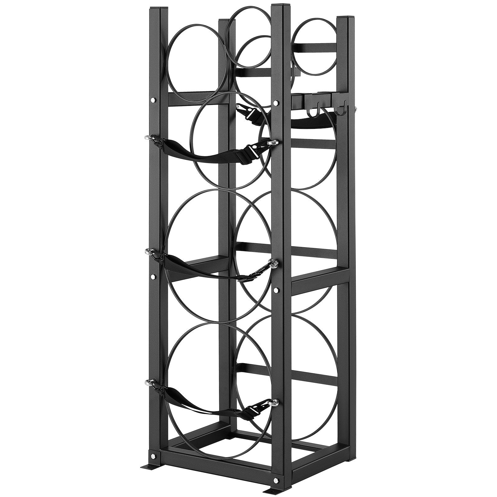 Refrigerant Tank Rack, with 2 x 30lbs and Other 3 Small Bottle Tanks, Cylinder Tank Rack 12.79x12.99x47.12 V952-QPCFJ305MM28FNID7V0