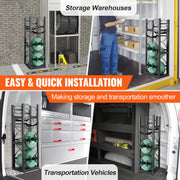 Refrigerant Tank Rack, with 2 x 30lbs and Other 3 Small Bottle Tanks, Cylinder Tank Rack 12.79x12.99x47.12 V952-QPCFJ305MM28FNID7V0