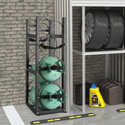 Refrigerant Tank Rack, with 2 x 30lbs and Other 3 Small Bottle Tanks, Cylinder Tank Rack 12.79x12.99x47.12 V952-QPCFJ305MM28FNID7V0