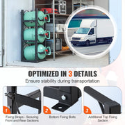 Refrigerant Tank Rack, with 3 x 30lbs Bottle Tanks, Cylinder Tank Rack 12.79x12.99x33.07 in, Refrigerant V952-QPCFJ305MM28PV5A6V0
