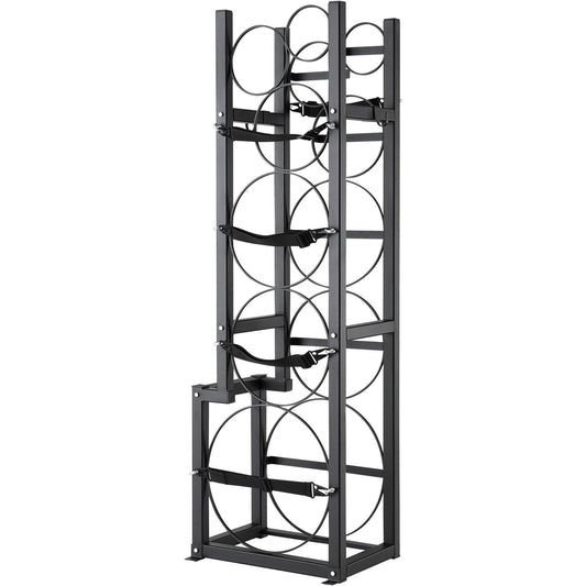 Refrigerant Tank Rack, with 1 x 50lb, 2 x 30lb and Other 3 Small Bottle Tanks, Cylinder Tank Rack V952-QPCFJ380MM30YZUVTV0