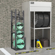 Refrigerant Tank Rack, with 1 x 50lb, 2 x 30lb and Other 3 Small Bottle Tanks, Cylinder Tank Rack V952-QPCFJ380MM30YZUVTV0