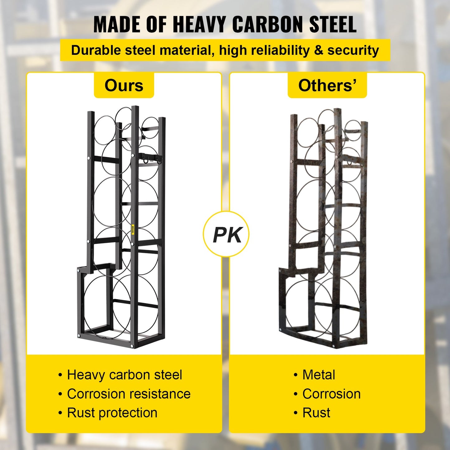 Refrigerant Tank Rack Cylinder Tank Rack w/ 1*50lb 2*30lb &3 Small Bottles V952-QPJ1X50BJ2X30B001V0
