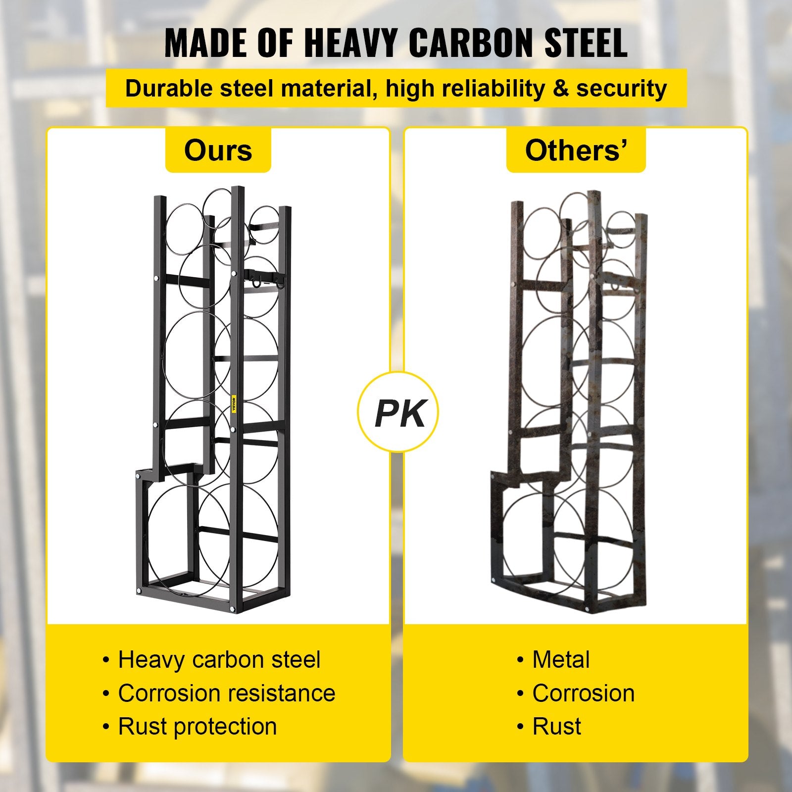 Refrigerant Tank Rack Cylinder Tank Rack w/ 1*50lb 2*30lb &3 Small Bottles V952-QPJ1X50BJ2X30B001V0
