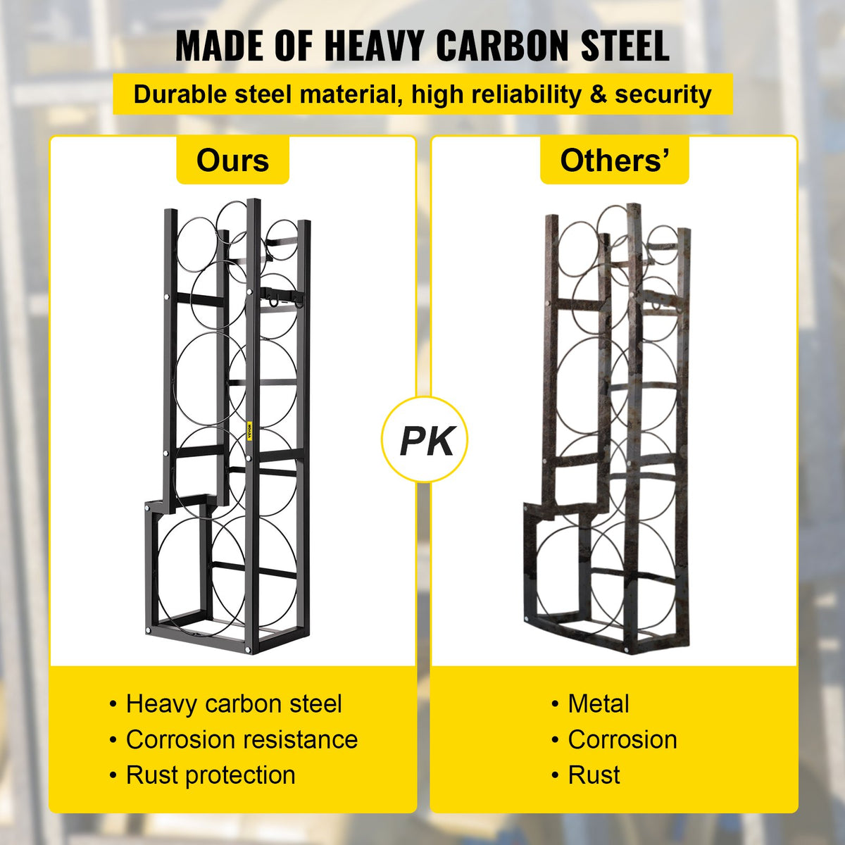 Refrigerant Tank Rack Cylinder Tank Rack w/ 1*50lb 2*30lb &3 Small Bottles V952-QPJ1X50BJ2X30B001V0