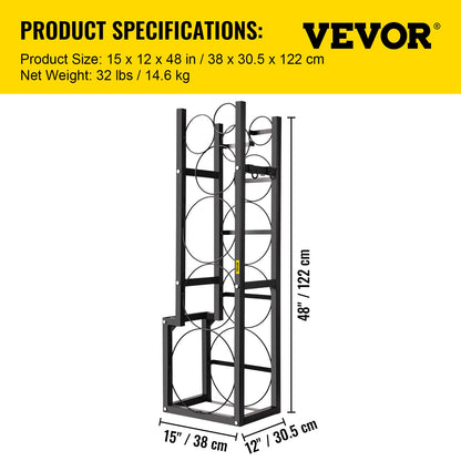 Refrigerant Tank Rack Cylinder Tank Rack w/ 1*50lb 2*30lb &3 Small Bottles V952-QPJ1X50BJ2X30B001V0