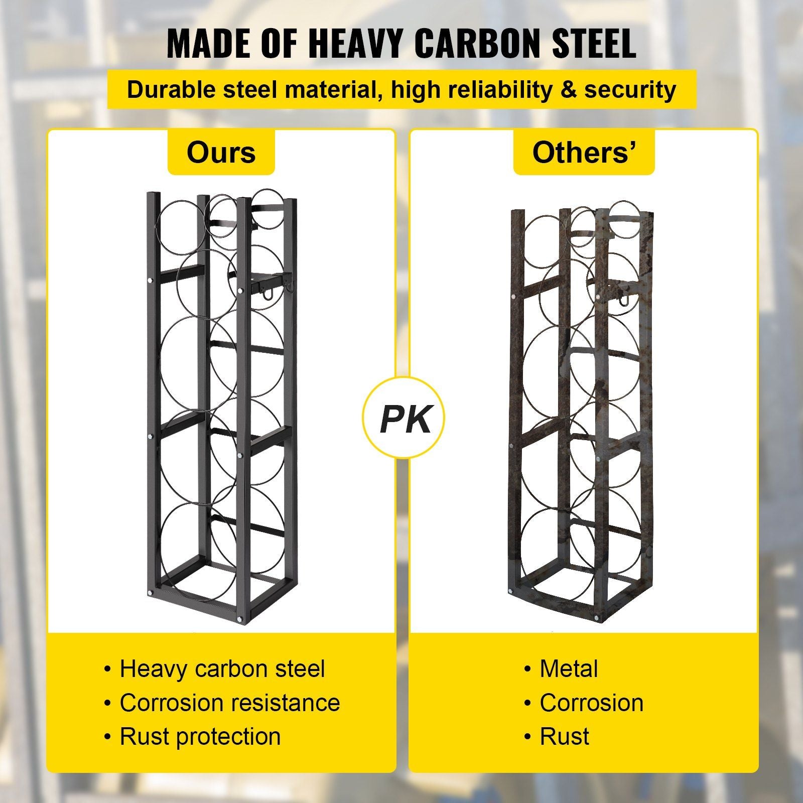 Refrigerant Tank Rack with 3x30lb and Other 3 Saving Space, Cylinder Tank Rack 46x13x4-inch, Refrigerant V952-QPJ3X30BJQT000001V0