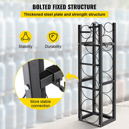 Refrigerant Tank Rack with 3x30lb and Other 3 Saving Space, Cylinder Tank Rack 46x13x4-inch, Refrigerant V952-QPJ3X30BJQT000001V0