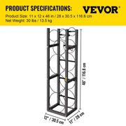 Refrigerant Tank Rack with 3x30lb and Other 3 Saving Space, Cylinder Tank Rack 46x13x4-inch, Refrigerant V952-QPJ3X30BJQT000001V0